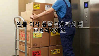 원룸 이사, 용달 이용하면 더 효율적이에요!